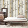 3333-36 | Grey and orange pallet wood wallpaper